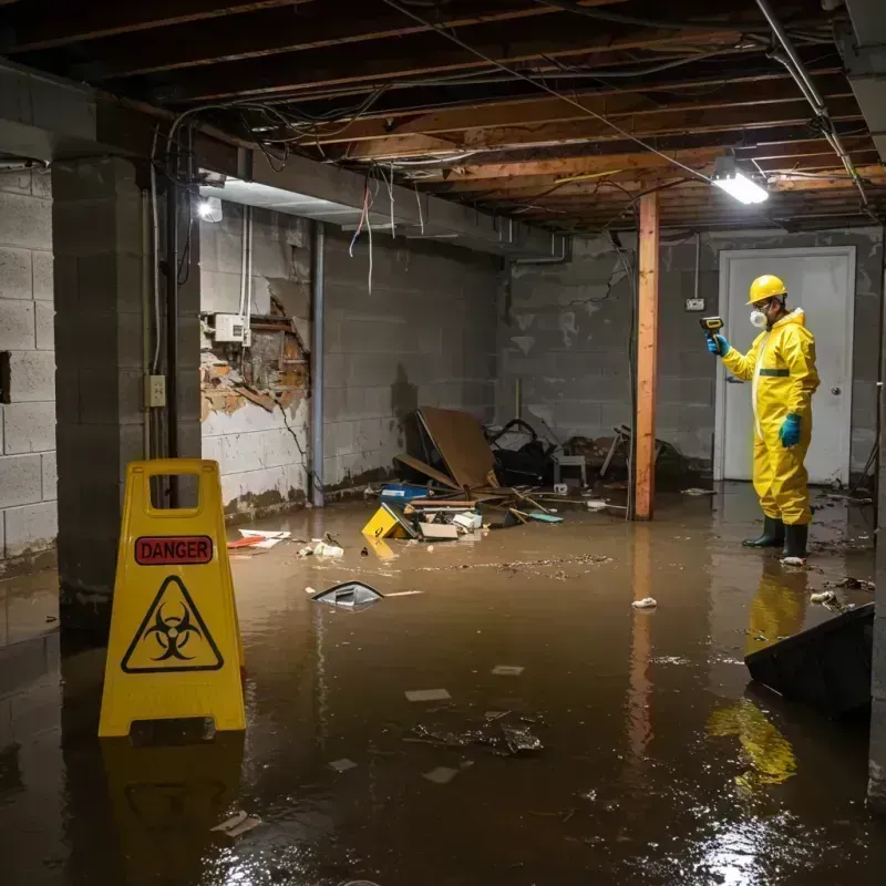 Flooded Basement Electrical Hazard in Galva, IL Property